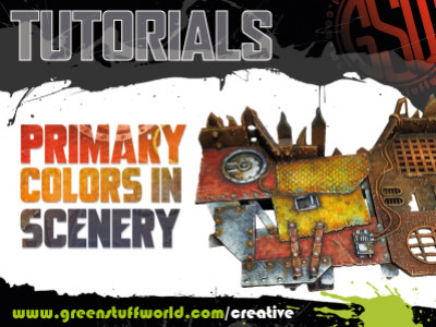 Application of primary colors for scenery painting