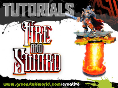 Scenic bases with lava effect applying several techniques